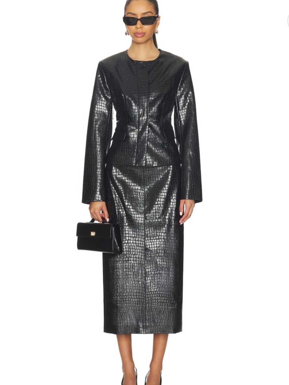 L’academie Alisson Midi Skirt in Black